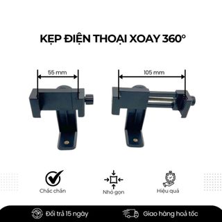 Kẹp Điện Thoại Xoay 360° – Ngàm Gắn Tripod, Gimbal, Giá Đỡ Livestream, Quay Phim Chụp Ảnh