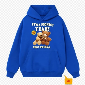 ÁO HOODIE OVERSIZE UNISEX "IT'S A PICNIC" GẤU BÔNG – THIẾT KẾ THỜI TRANG THEO GU RIÊNG CỦA BẠN!