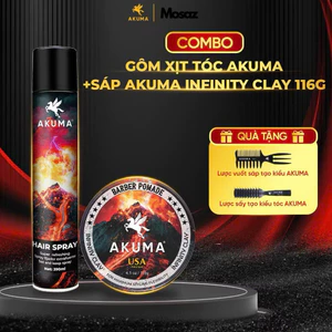 Sáp Vuốt Tóc, Gôm Xịt Tóc, Xịt Tạo Phồng Tóc AKUMA Hàng Chính Hãng (Tặng 2 Lược Vuốt Sáp Khi Mua Combo 2 Món)