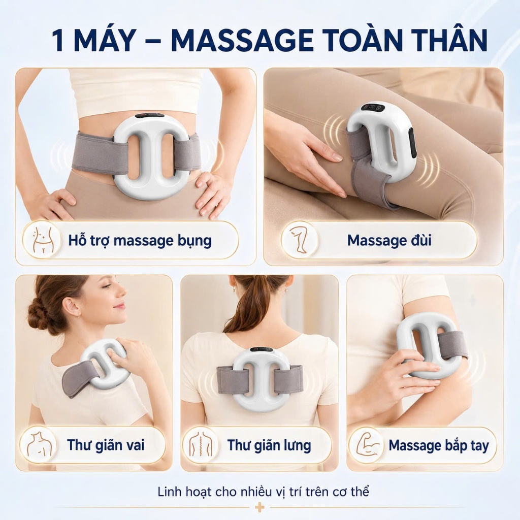 Đai Quấn Nóng Tan Mỡ Bụng Vibro, Máy Massage Rung Lắc Giảm Béo Đốt Mỡ Bụng Tại Nhà Cho Mẹ Sau Sinh