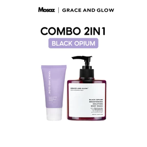 Combo Sữa tắm và Lăn khử mùi Grace and Glow Black Opium 400ml + 50ml