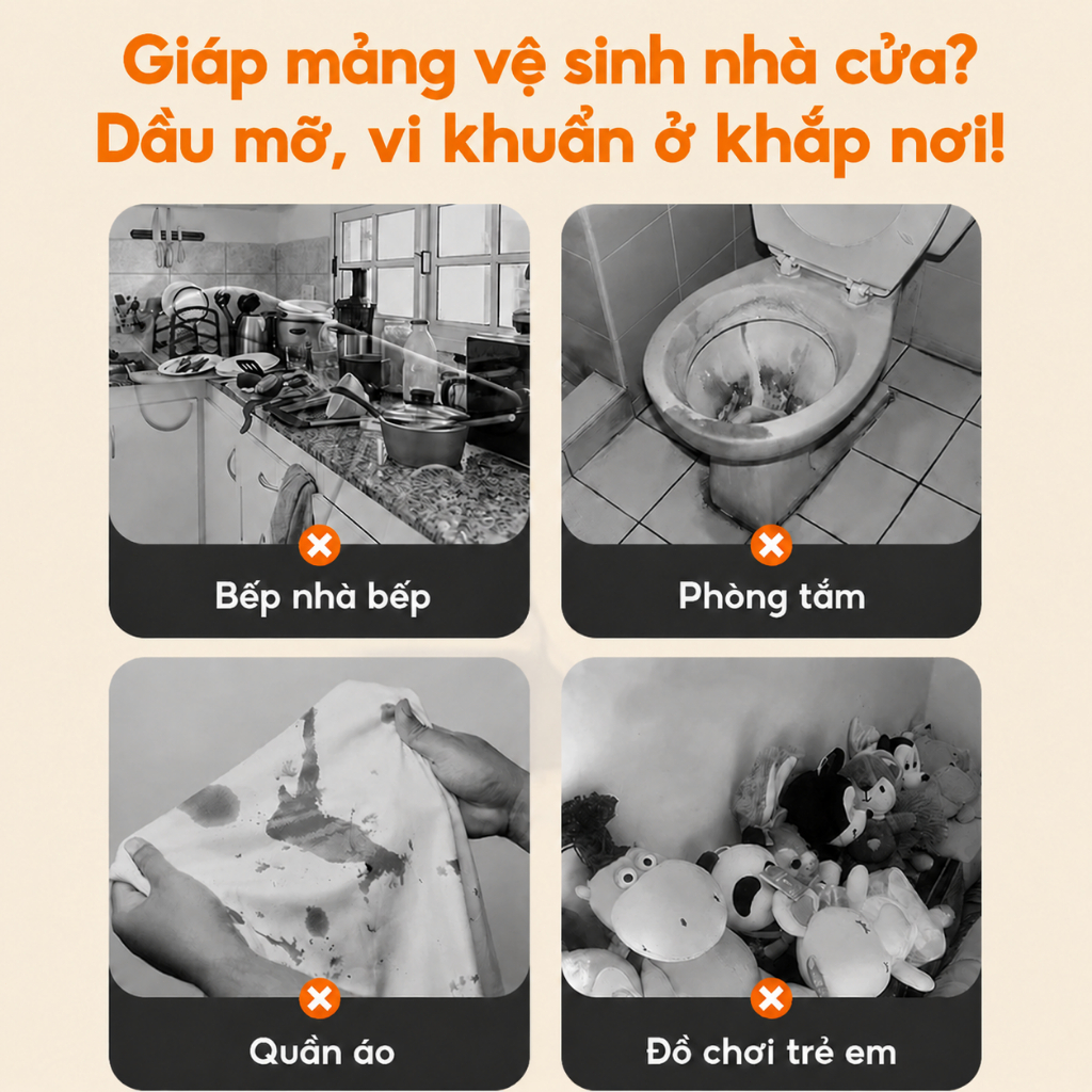 Tixx Máy làm sạch hơi nước nóng đa năng 850ml nhiệt độ 120°C Máy làm sạch bằng hơi nước