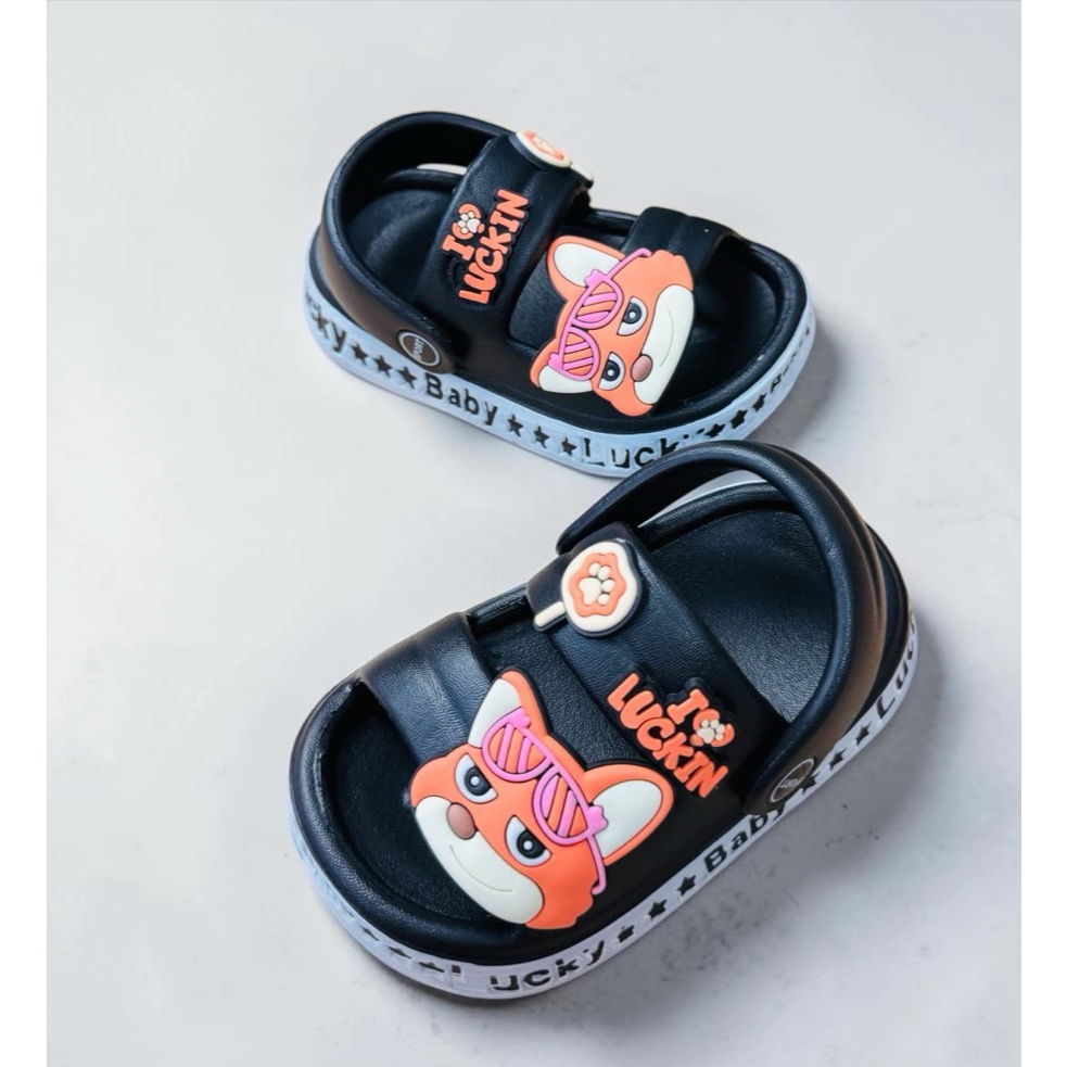 Dép bánh mì 2 Quai Có Quai Sau hoạt Hình Dễ Thương Mềm Nhẹ Chống Trơn Trượt cho bé trai