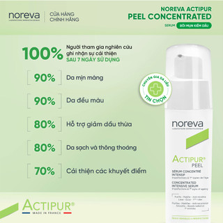 Serum Noreva Actipur Peel Concentrated 30ml – Kiềm Dầu, Giảm Mụn Cho Da Dầu Mụn & Da Nhạy Cảm