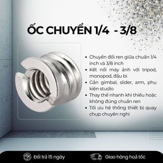 Ốc 1/4 Gắn Gimbal & Plate Chân Máy – Ốc Vặn Chuẩn Tripod Gắn Máy Ảnh, Gimbal