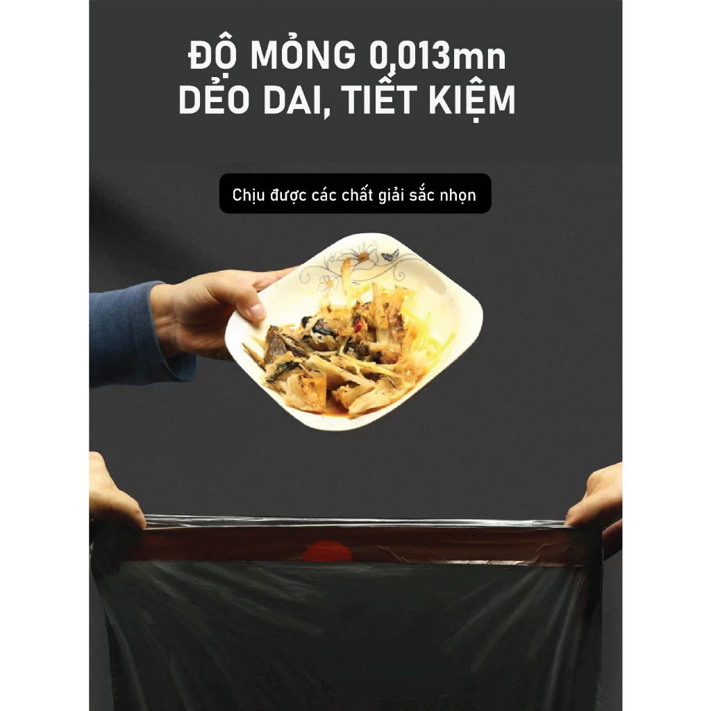 Túi rác rút dây siêu bền 15 cuộn – thân thiện môi trường, chống rách chống rò rỉ, tiện lợi cho gia đình