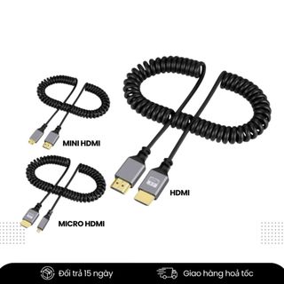 Dây HDMI Lò Xo Ngắn Cho Máy Ảnh SONY - CANON – Truyền Hình Ảnh Monitor HDMI / MINI HDMI / MICRO HDMI