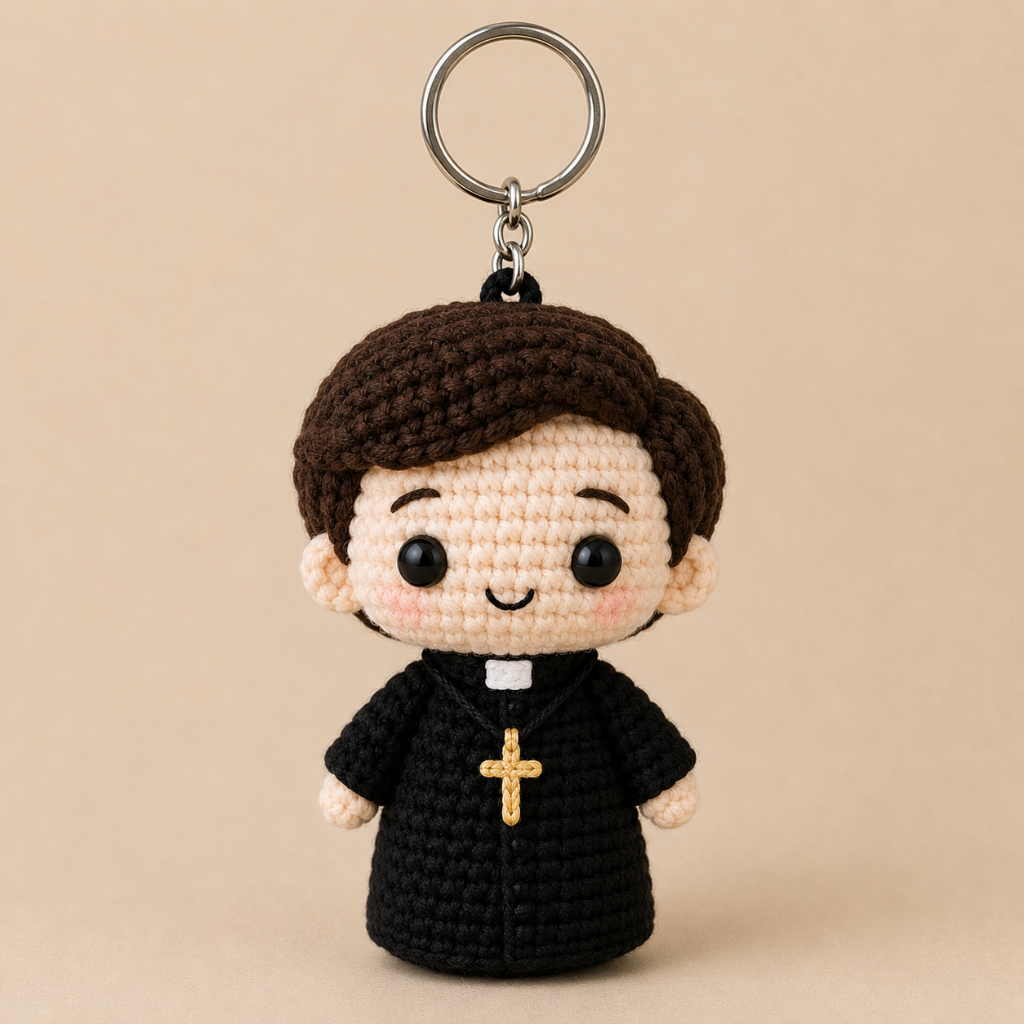 Móc Khóa Len Lendo Công Giáo Nữ Tu Thiên Thần Cha Xứ Chibi Handmade Crochet  Quà Tặng