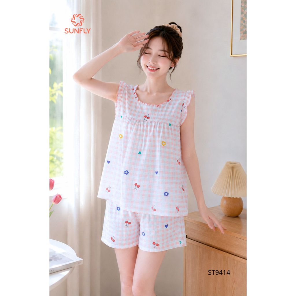 ST9414 Đồ bộ mặc nhà nữ lanh áo sát nách quần sooc