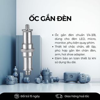 Ốc Chân Đèn Studio Gắn Đèn Máy Ảnh Spigot 1/4 – 3/8 Gắn Đèn LED Flash Tripod
