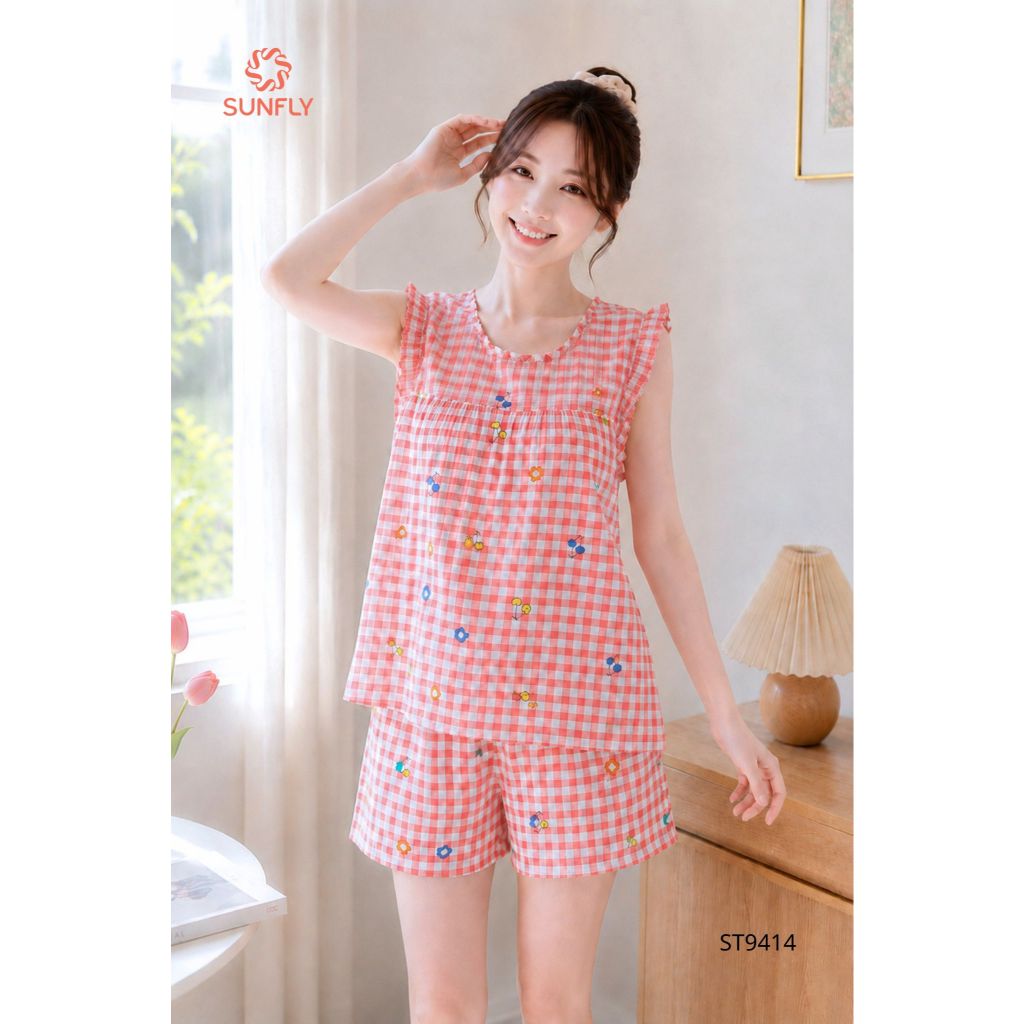 ST9414 Đồ bộ mặc nhà nữ lanh áo sát nách quần sooc