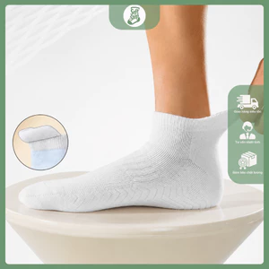 Tất/Vớ Thể Thao Nam Cổ Ngắn Có Tai Bảo Vệ Gót_SoftStep_Kháng Khuẩn & Chống Ma Sát