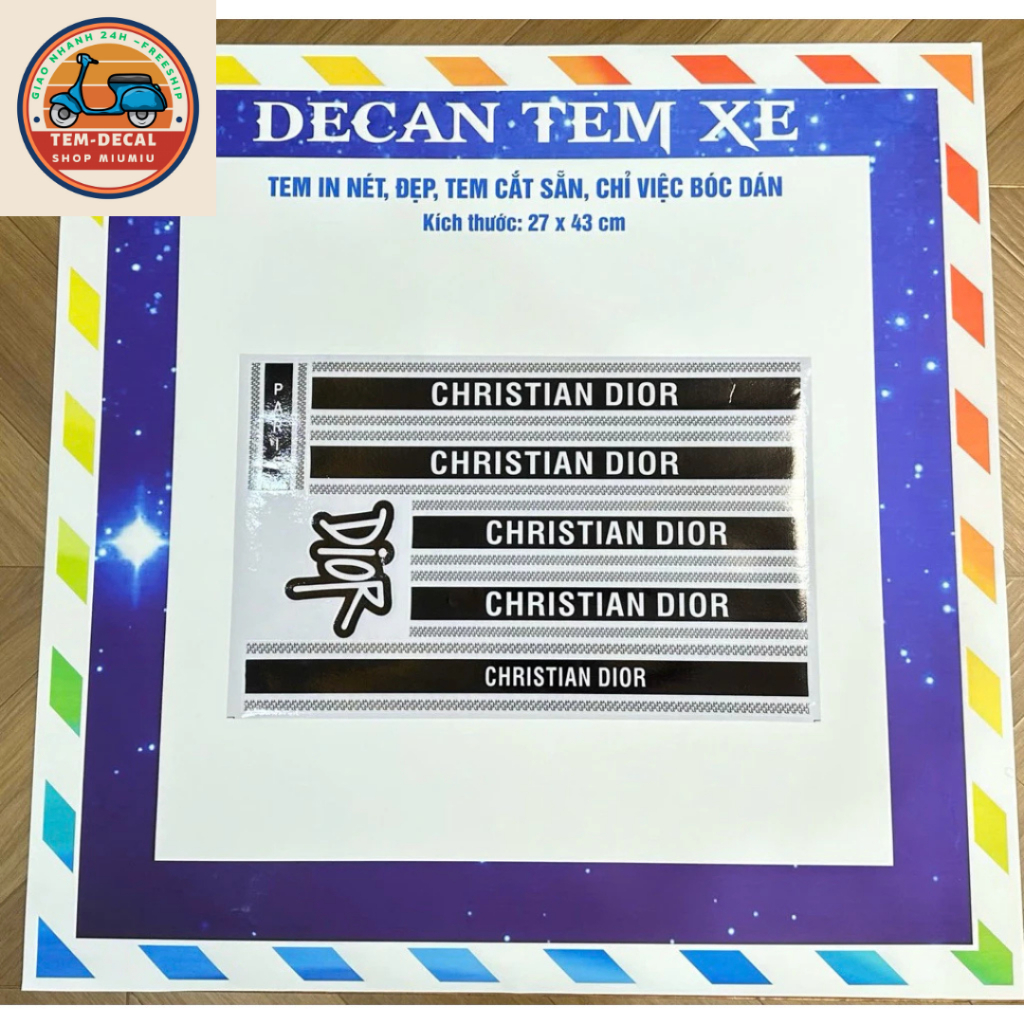 Bộ Tem Dán Xe diorrr moii zzz dán xe K1,VC,V1 Tem 3 lớp, không ảnh hưởng đến màu sơn của xe MIU MIU