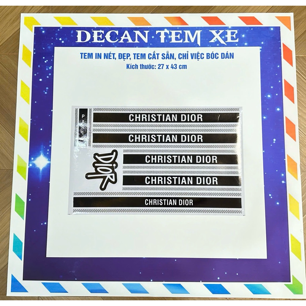Bộ Tem Dán Xe diorrr moii zzz dán xe K1,VC,V1 Tem 3 lớp, không ảnh hưởng đến màu sơn của xe MIU MIU