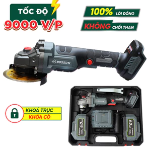 Máy Mài Góc Pin BOSSUN M21B-AG100PRO – Động Cơ Không Chổi Than, An Toàn Tự Ngắt, Kèm 2 Pin 6Ah & Sạc