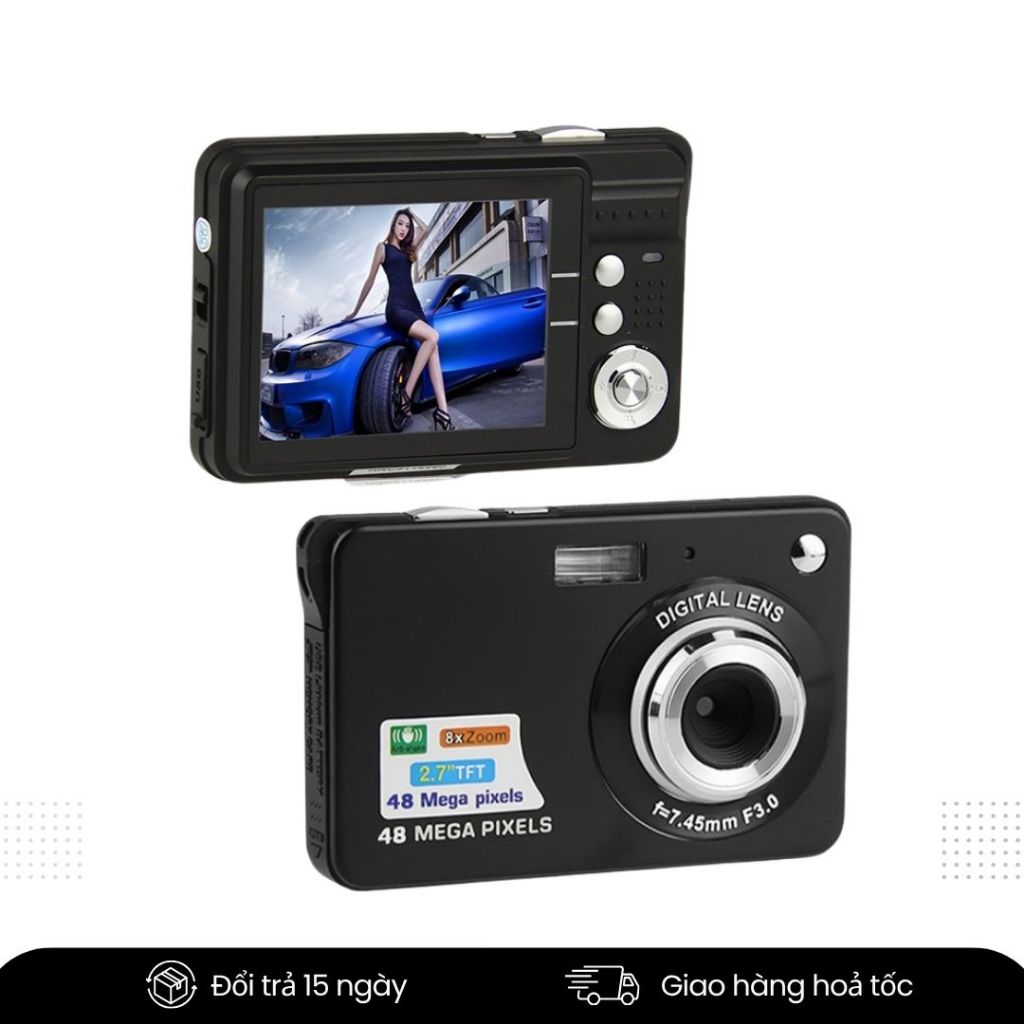 Máy Ảnh Mini Bỏ Túi – Camera Kỹ Thuật Số 48MP, Zoom 8X, Quay Video Full HD, Phù Hợp Cho Trẻ Em