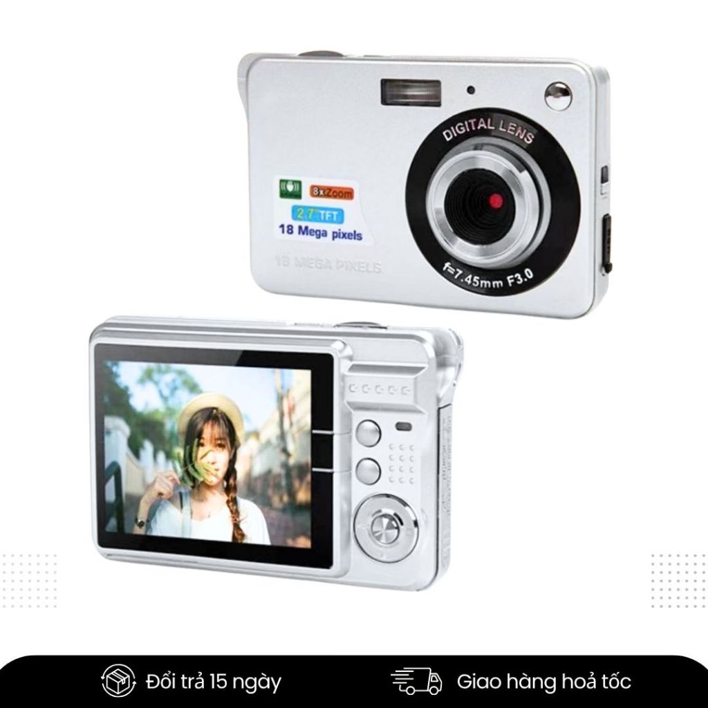 Máy Ảnh Mini Bỏ Túi – Camera Kỹ Thuật Số 48MP, Zoom 8X, Quay Video Full HD, Phù Hợp Cho Trẻ Em