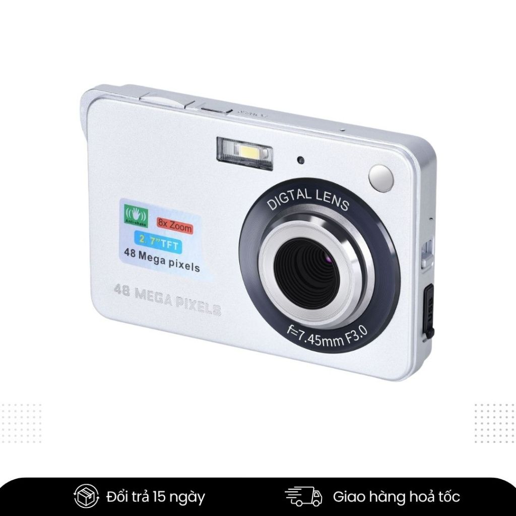 Máy Ảnh Mini Bỏ Túi – Camera Kỹ Thuật Số 48MP, Zoom 8X, Quay Video Full HD, Phù Hợp Cho Trẻ Em