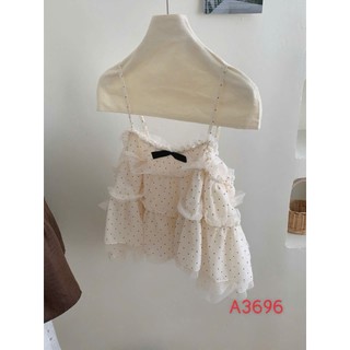 Áo 2 Dây Nữ Voan Lưới Chấm Bi Xếp Tầng Fairy Cami Thắt Nơ Ngực Nàng Thơ Xinh Xắn - Cakecat
