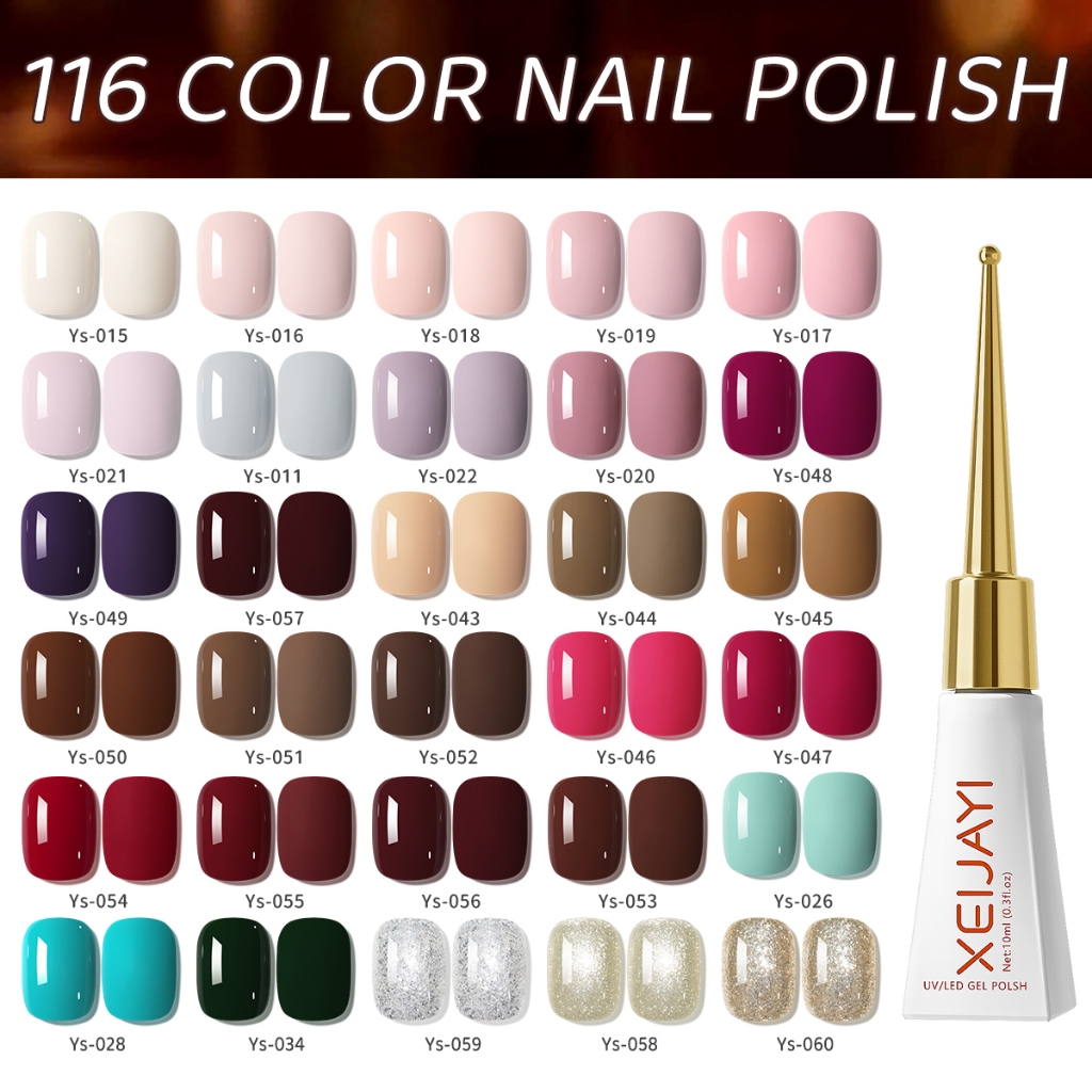 XEIJAYI 10ml - Sơn móng tay dạng gel màu đen, trắng và đỏ cổ điển, có 60 màu, phù hợp cho các tiệm làm móng.