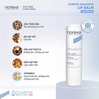 Combo 2 Son dưỡng mềm mại tự nhiên Noreva Aquareva Lip Balm 4g cho cả gia đình