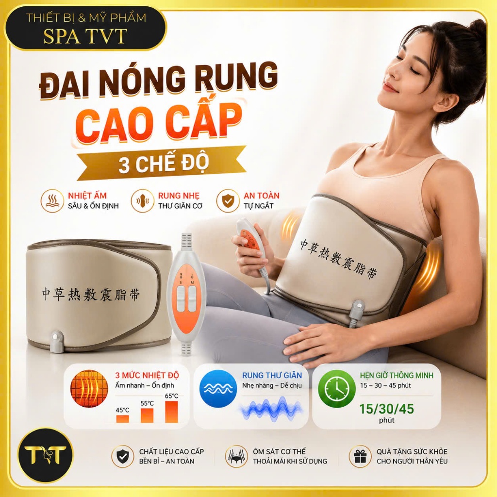 ĐAI MASSAGE GIẢM MỠ BỤNG ĐAI GIẢM BÉO FUYUAN HY-A071 ĐAI QUẤN NÓNG RUNG CAO CẤP
