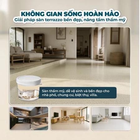 [10 kg] Sơn sàn epoxy chống trượt, tự san phẳng, không chứa formaldehyde, chống mài mòn, độ cứng cao, chống thấm nước.