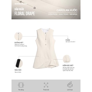 [N6] Đầm Ngắn Floral Drape, Chất Vải Thoải Mái, WDN157, SOME HOW STORE