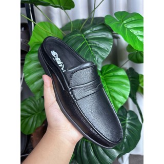 Giày sục nam giày lười nam giày nam không gót trung niên 2 màu đen nâu  đế khâu chắc chắn