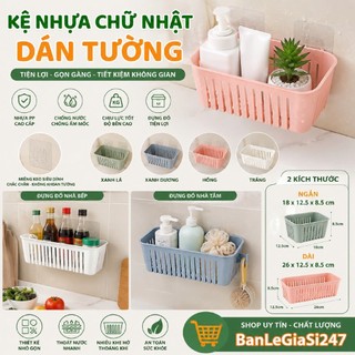 Rổ Nhựa HÌnh Chữ Nhật Dán Tường Đựng Gia Vị (H6), Đồ DÙng Nhà Bếp, Phòng Tắm Bằng Nhựa Châu Hưng Chắc Chắn Tiện Lợi