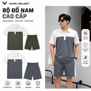 Bộ Polo Nam Phối Màu Cao Cấp, Set Áo Polo Cộc Tay Và Quần Short Thun Cá Sấu Co Giãn 4 Chiều