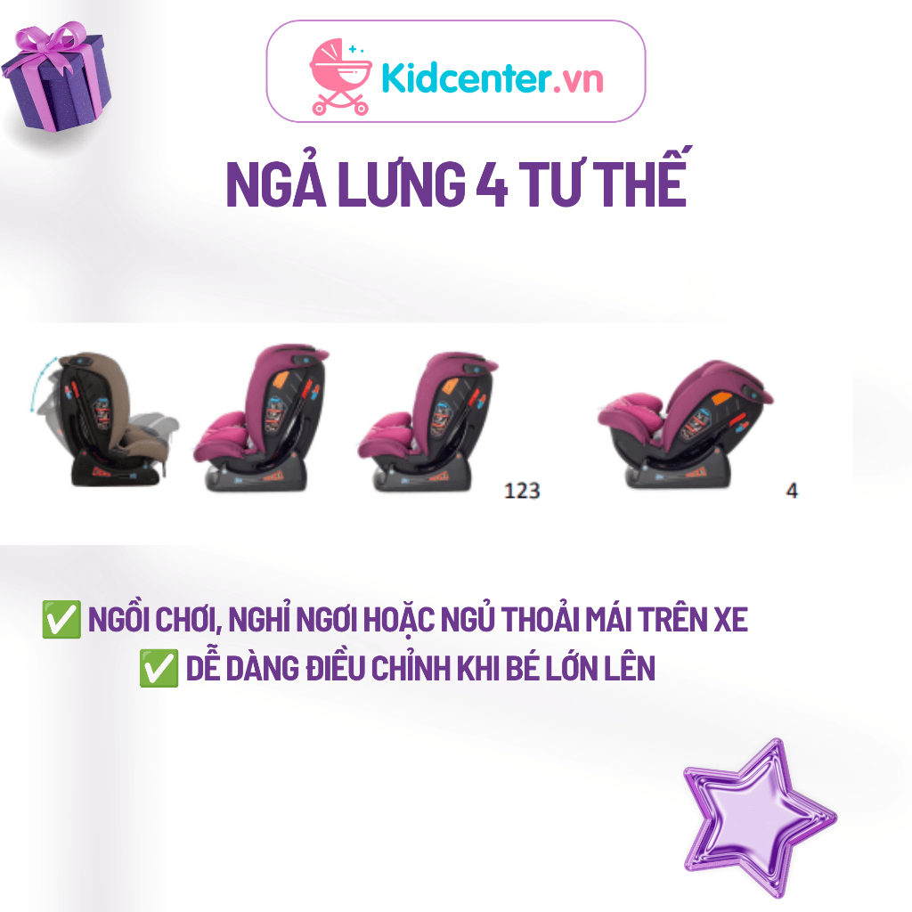 Ghế Ngồi Ô Tô Trẻ Em Fujikid Air Cao Cấp - Ghế Xe Hơi An Toàn, Chống Va Đập, Bảo Hành Chính Hãng