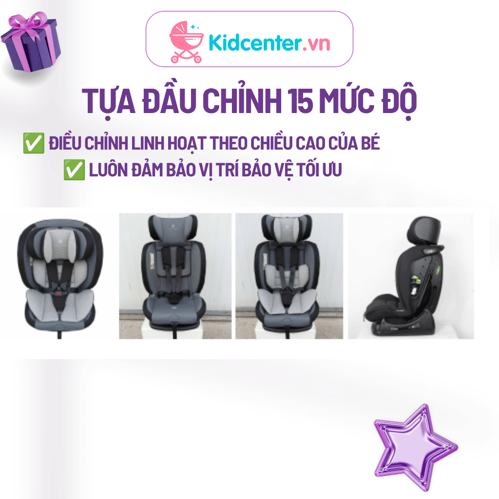 Ghế Ngồi Ô Tô Trẻ Em Fujikid Air Cao Cấp - Ghế Xe Hơi An Toàn, Chống Va Đập, Bảo Hành Chính Hãng
