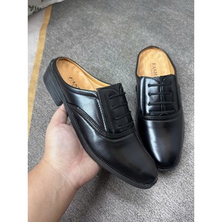 Giày tây nam hở gót phối dây , giày sục nam tăng chiều cao 3cm , giày tây nam dự tiệc