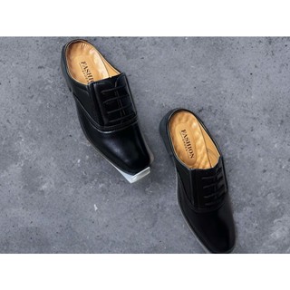 Giày tây nam hở gót phối dây , giày sục nam tăng chiều cao 3cm , giày tây nam dự tiệc