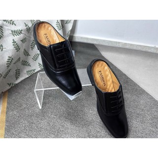 Giày tây nam hở gót phối dây , giày sục nam tăng chiều cao 3cm , giày tây nam dự tiệc