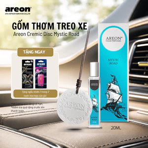 Gốm thơm treo xe 20ml Areon Cremic Disc Mystic Road-Khử mùi tủ quần áo,ô tô-Hương bạc hà sảng khoái
