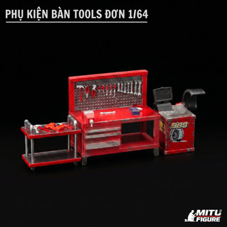 [SET Combo] V3 Phụ Kiện Gara Mô Hình Xe 1/64-Phụ Kiện Bàn Tools Sửa Chữa-máy nén khí-cân lốp-kệ-máy làm lốp Diorama Gara