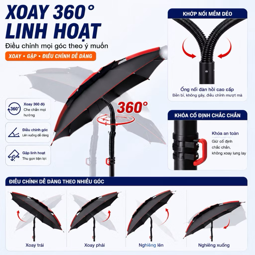 [ Giảm 50% ] Ô Câu Cá 2 Tầng Màu Đen 2m2+2m4 Cao Cấp Tránh Tia UV Và Chống Thấm Nước - Siêu Giảm Giá siêu bền đẹp