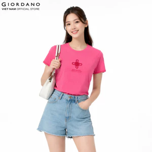 GIORDANO Áo Thun Nữ Ngắn Tay Thêu Hình CNY Print Tee 5396249-76