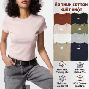 Áo Phông Nữ Vải Xịn UN Dáng Baby Tee Xuất Dư Mềm Mát