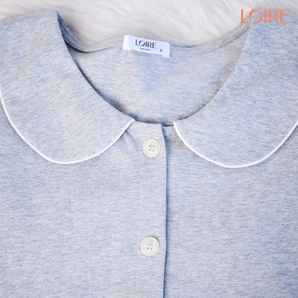 Set Bộ Mặc Nhà Loirechic FDMN260379 Thiết Kế Cổ Sen Chất Cotton Thấm Hút Tốt