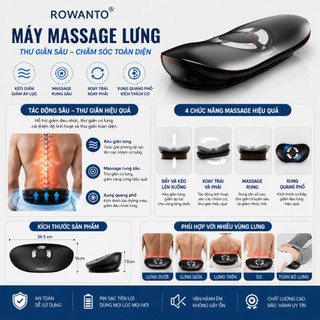 Máy massage cổ vai gáy lưng ROWANTO DT26 , Máy massage lưng có hồng ngoại, kéo giãn cơ lưng