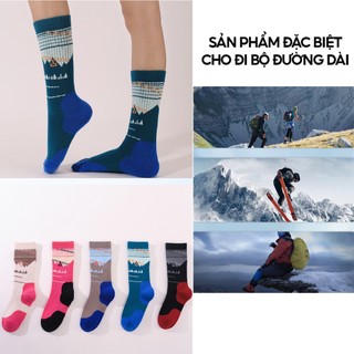 Tất leo núi Vớ Trekking nữ chống trượt len lông cừu Merino Wool chống phồng rộp chân kháng khuẩn tự nhiên