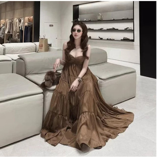 Váy Hai Dây MPB Maxi Dáng Xòe Bồng Bềnh Thướt Tha Cao Cấp, Hàng Dày Chất Đanh Mềm Mịn Không Ngứa