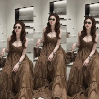 Váy Hai Dây MPB Maxi Dáng Xòe Bồng Bềnh Thướt Tha Cao Cấp, Hàng Dày Chất Đanh Mềm Mịn Không Ngứa