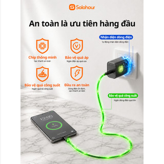 Bộ sạc nhanh PD 65W GaN kèm cáp sạc nhanh Type-C Lightning 3A, củ sạc điện thoại an toàn