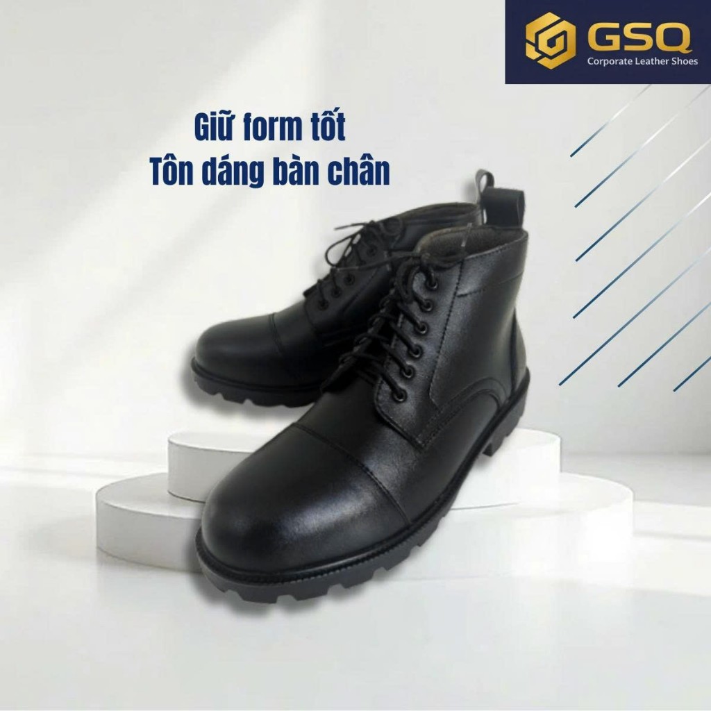 [ GIÁ HỖ TRỢ SP MỚI ]  Giày Boot Nam Thấp Cổ Da Thật Màu Đen – Đế Cao Su Khâu Đế Chắc Chắn