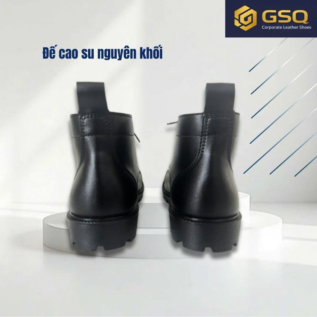 [ GIÁ HỖ TRỢ SP MỚI ]  Giày Boot Nam Thấp Cổ Da Thật Màu Đen – Đế Cao Su Khâu Đế Chắc Chắn