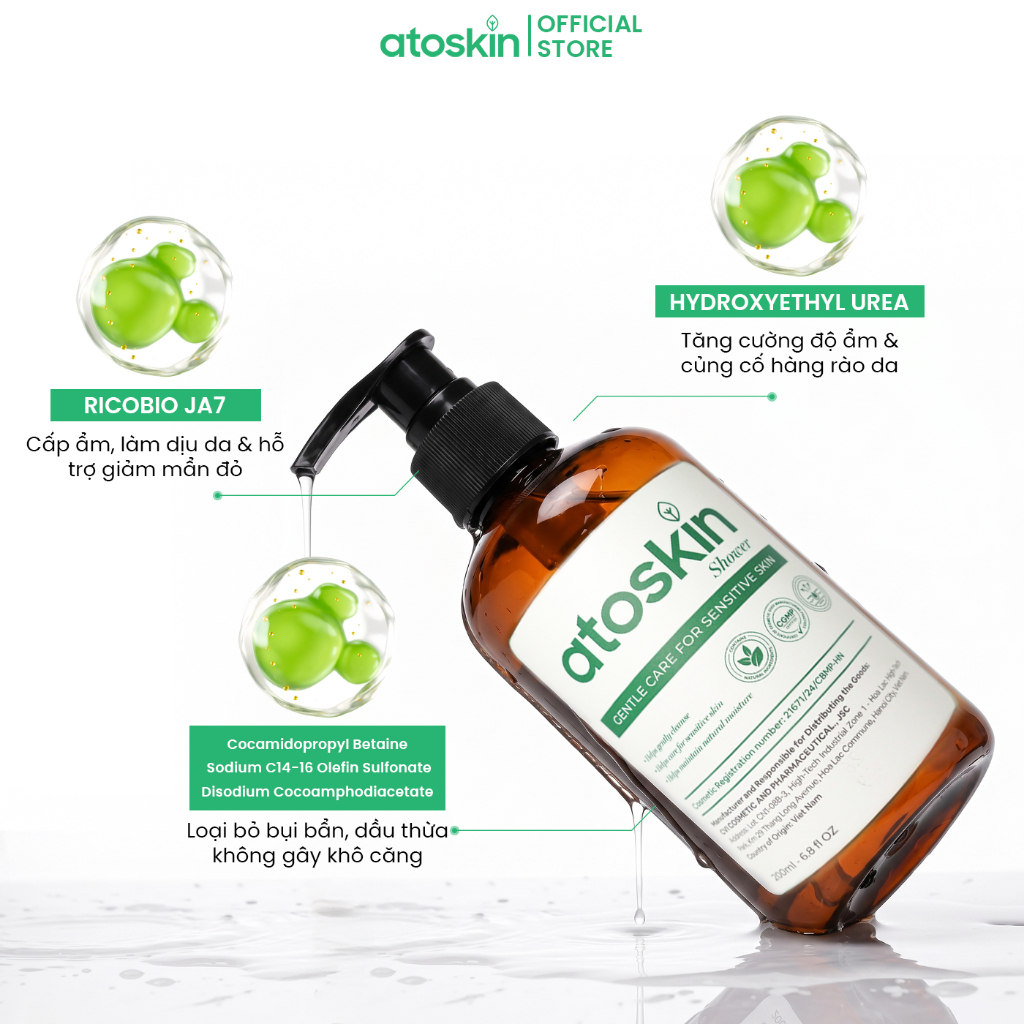 Sữa Tắm Viêm Da Cơ Địa Atoskin Shower 200ml - Hỗ Trợ Giảm Mẩn Đỏ, Giảm Ngứa Ngáy Giúp Da Khoẻ | BigBuy360 - bigbuy360.vn